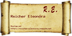 Reicher Eleonóra névjegykártya